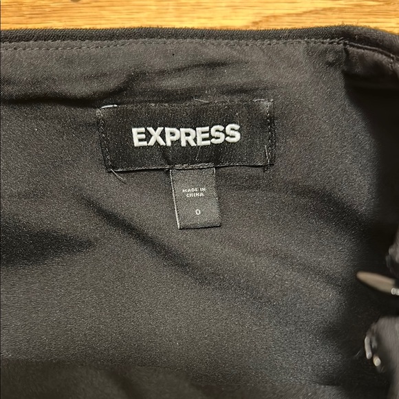 Express Black Pencil Mini Skirt Asymmetrical Wrap - Picture 2 of 4